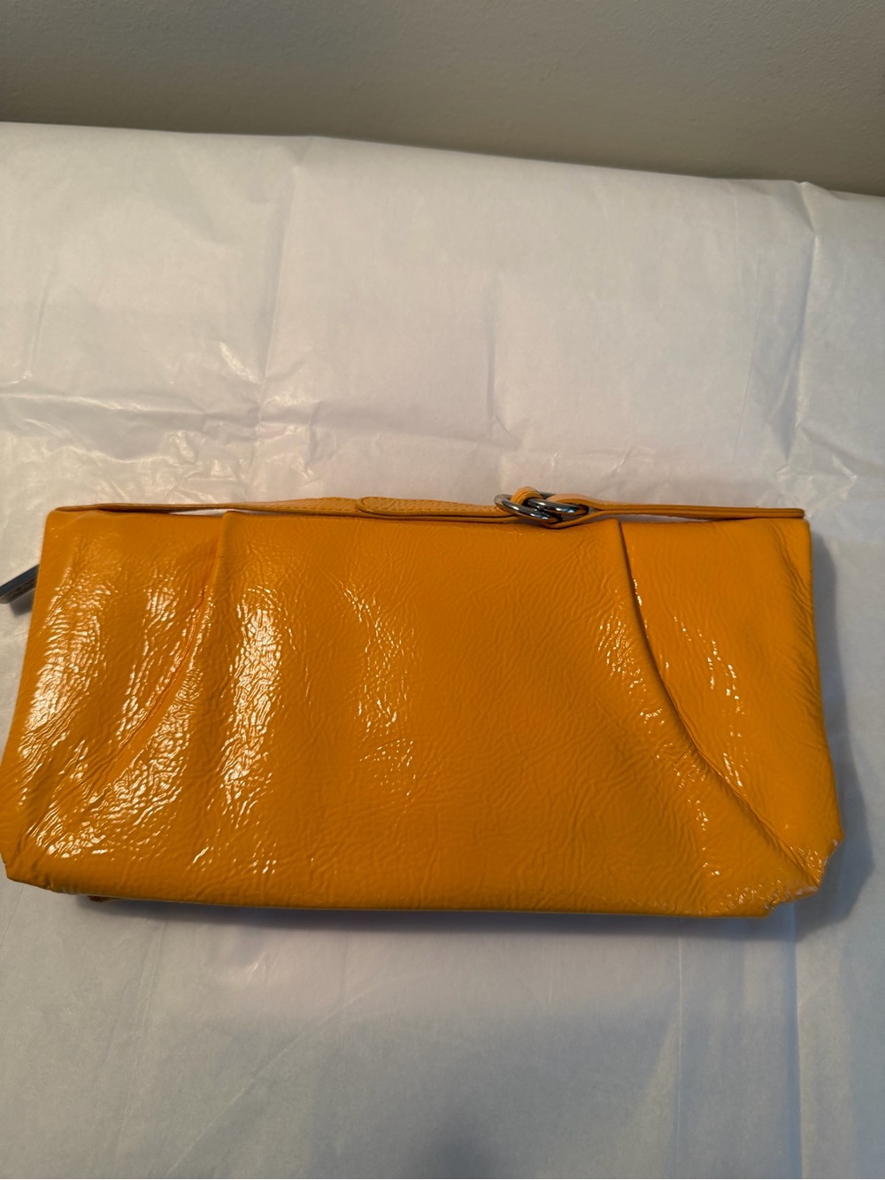 HOBO Glossy Yellow Patent Wristlet Clutch